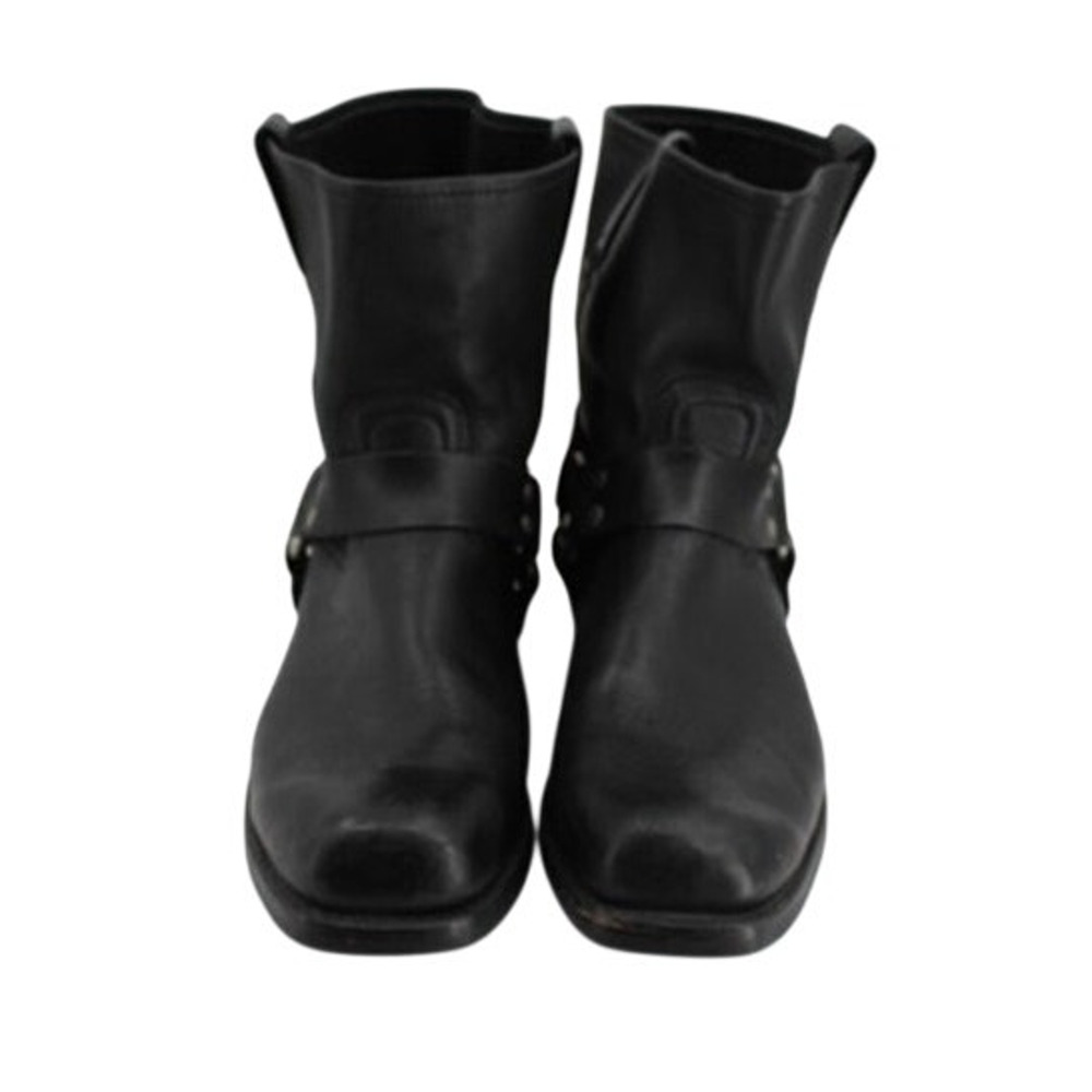 Vintage Frye Boots Mens Black Harness 8R 87400 Made in USA Size 13M - Picture 2 of 9